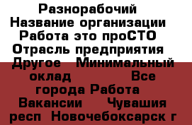 Разнорабочий › Название организации ­ Работа-это проСТО › Отрасль предприятия ­ Другое › Минимальный оклад ­ 24 500 - Все города Работа » Вакансии   . Чувашия респ.,Новочебоксарск г.